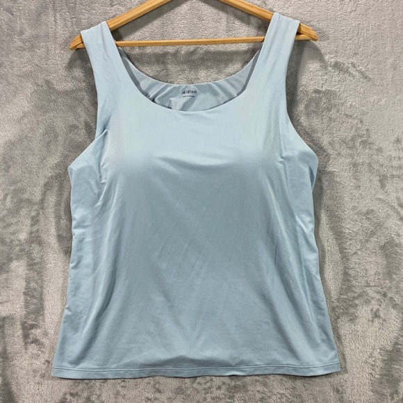 Uniqlo Tops - UNIQLO AIRism Bra Top Tank Womens XL Light Blue Sleeveless Scoop Neck